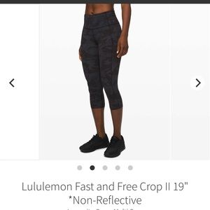 Lululemon fast & free cropped leggings